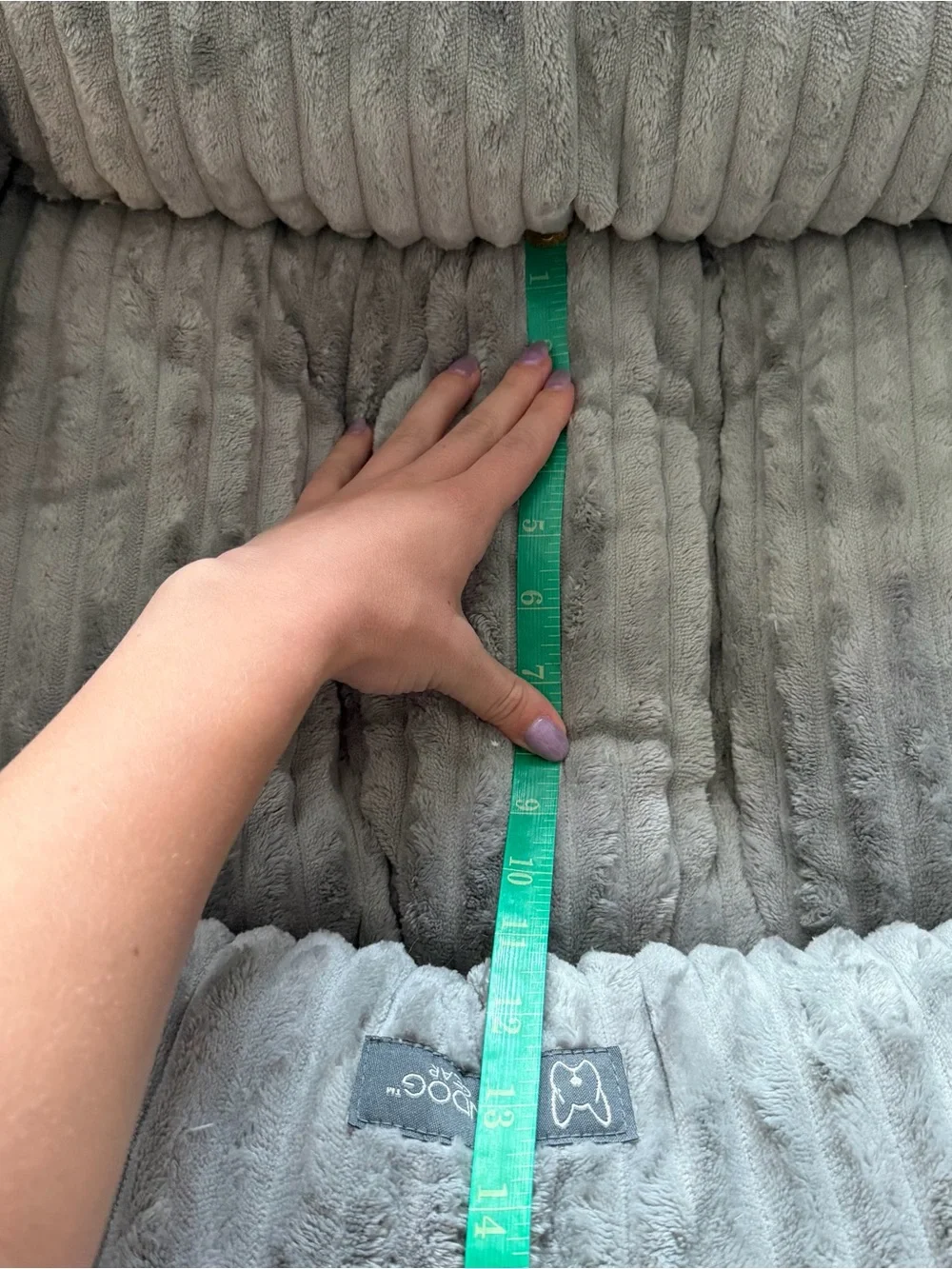 gray dog/cat bed with ribbed texture